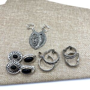 Earring Lot 5 Pair Earrings Clip on clasps assorted styles Silvertone clasp ♥️